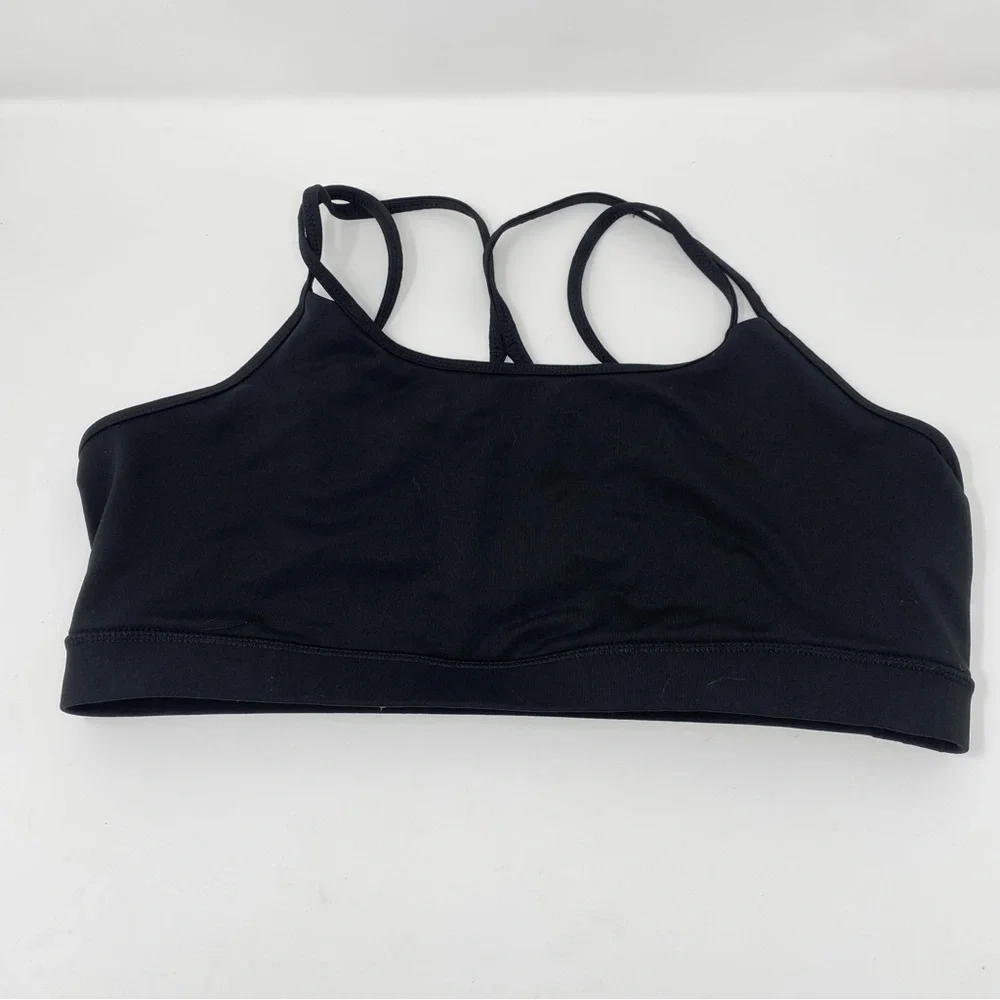 2 Gaiam Shine Wire-Free Medium Impact Yoga Sports Bra Women’s Size XL Black Grey - Picture 3 of 8